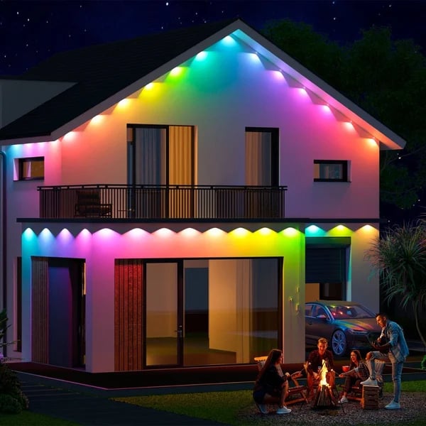 Éclairage LED extérieur intelligent arc-en-ciel permanent ✨