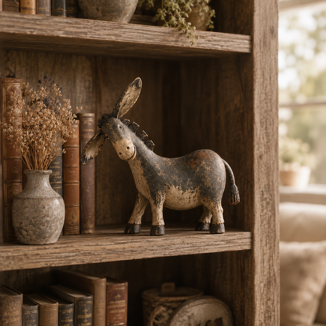 🫏 Figurine d’Âne Rustique pour Décoration de Ferme