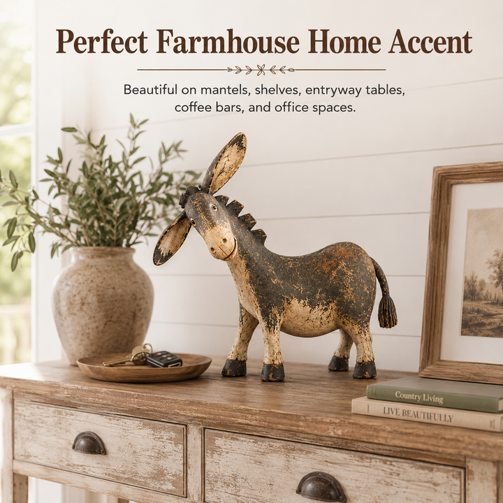 🫏 Figurine d’Âne Rustique pour Décoration de Ferme