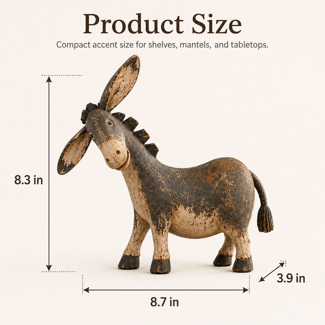 🫏 Figurine d’Âne Rustique pour Décoration de Ferme
