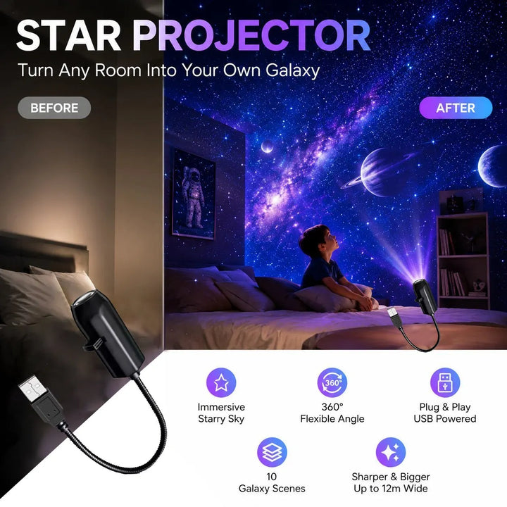 ✨ Projecteur HD Ciel Étoilé – Plug & Play 🌌