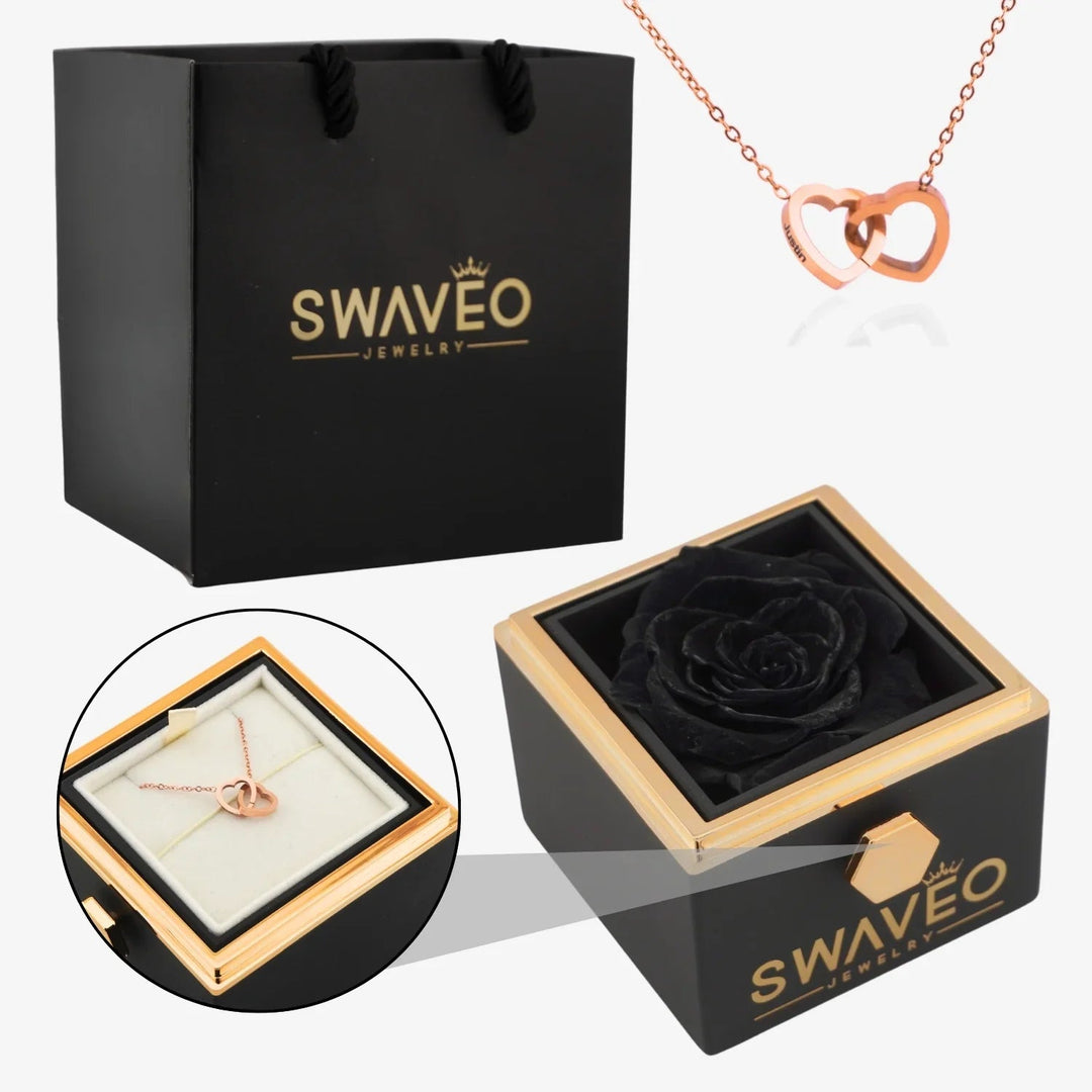 Coffret Rose Éternelle avec Collier Gravé