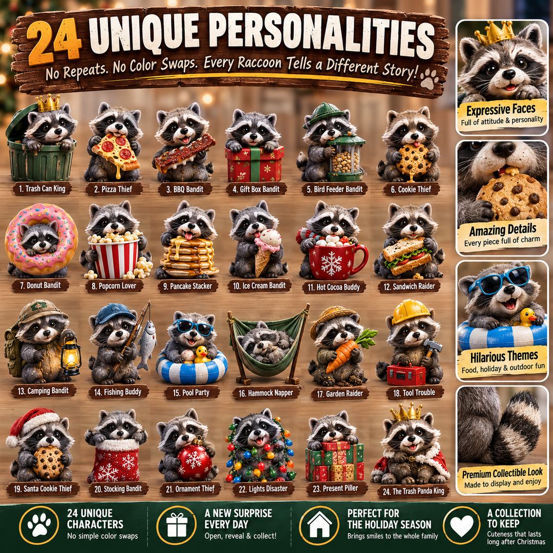 🦝 Calendrier de l’Avent Ratons Laveurs – 24 Jours de Petites Bêtises 🎄✨