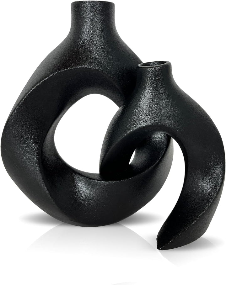 Black Ceramic Vase Set of 2