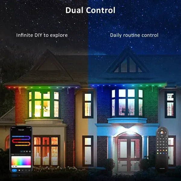 Éclairage LED extérieur intelligent arc-en-ciel permanent ✨