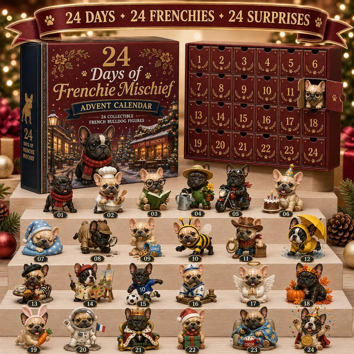 🐶 Calendrier de l’Avent Bouledogue Français 24 Jours – 24 Frenchies Uniques à Collectionner 🎄