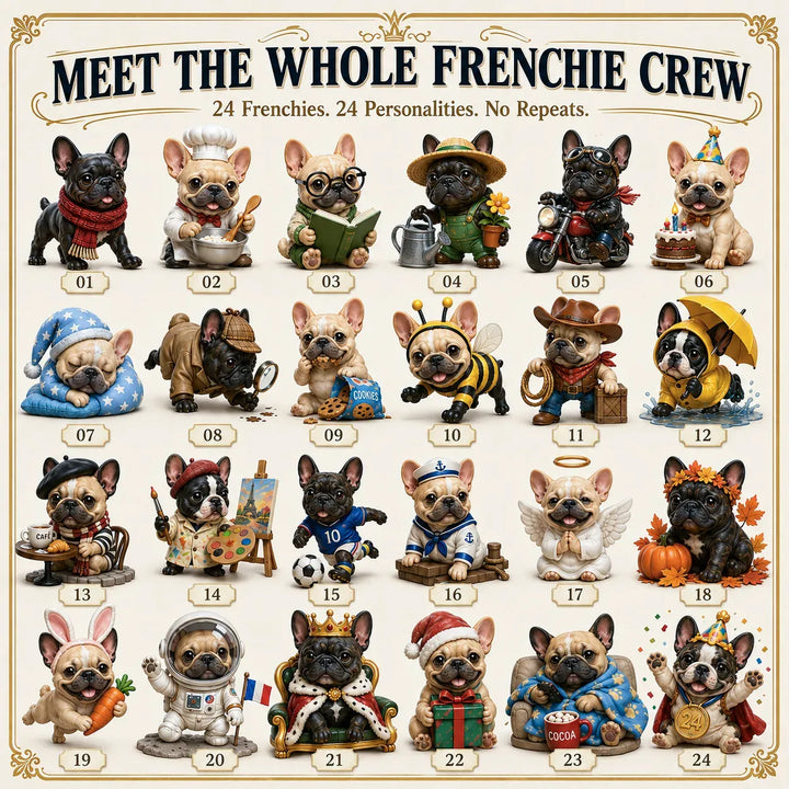 🐶 Calendrier de l’Avent Bouledogue Français 24 Jours – 24 Frenchies Uniques à Collectionner 🎄