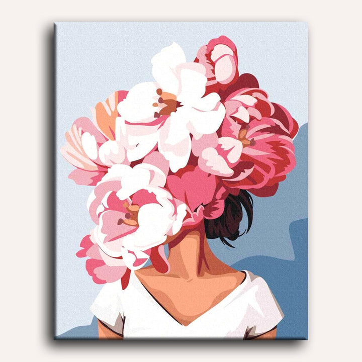 🌸 Fleur Rose dans les Cheveux | Peinture par Numéros 🎨
