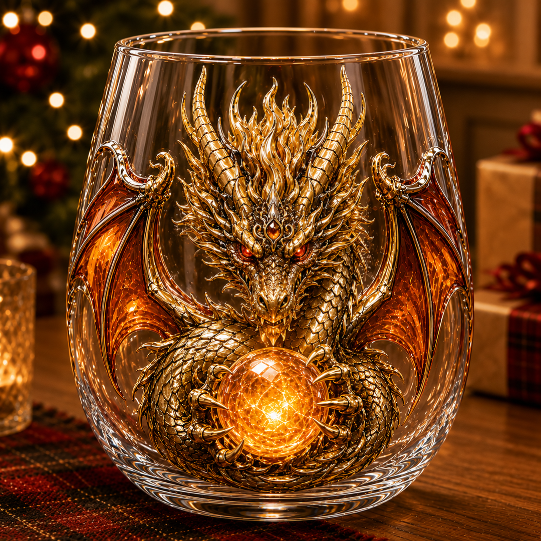 🐉✨ Verre Dragon Mythique 3D – Verre Fantasy en Relief pour Whisky & Décoration 🎁