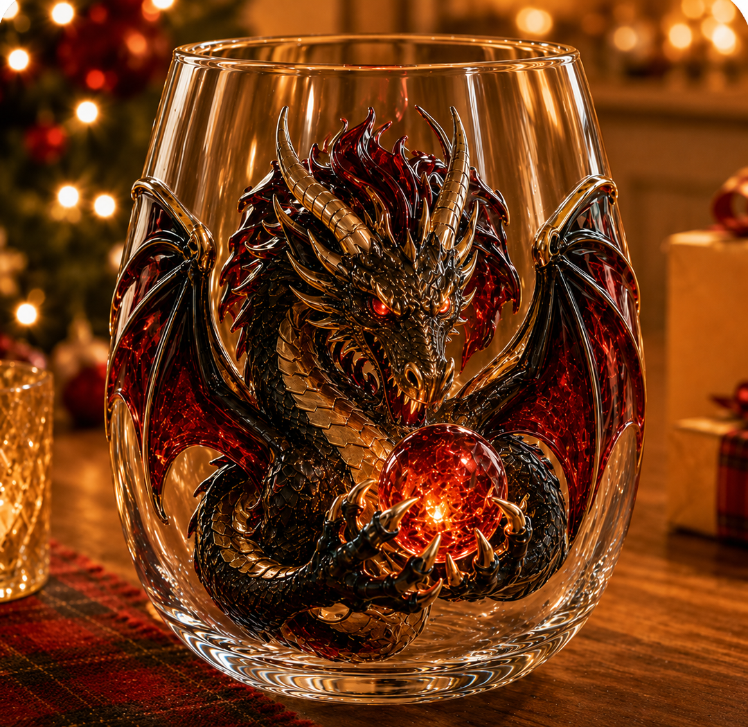 🐉✨ Verre Dragon Mythique 3D – Verre Fantasy en Relief pour Whisky & Décoration 🎁
