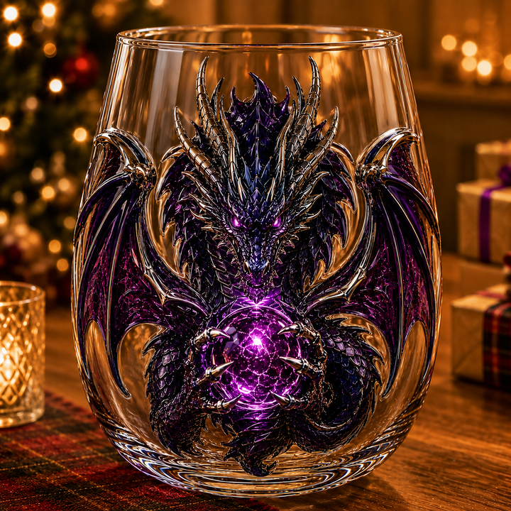 🐉✨ Verre Dragon Mythique 3D – Verre Fantasy en Relief pour Whisky & Décoration 🎁