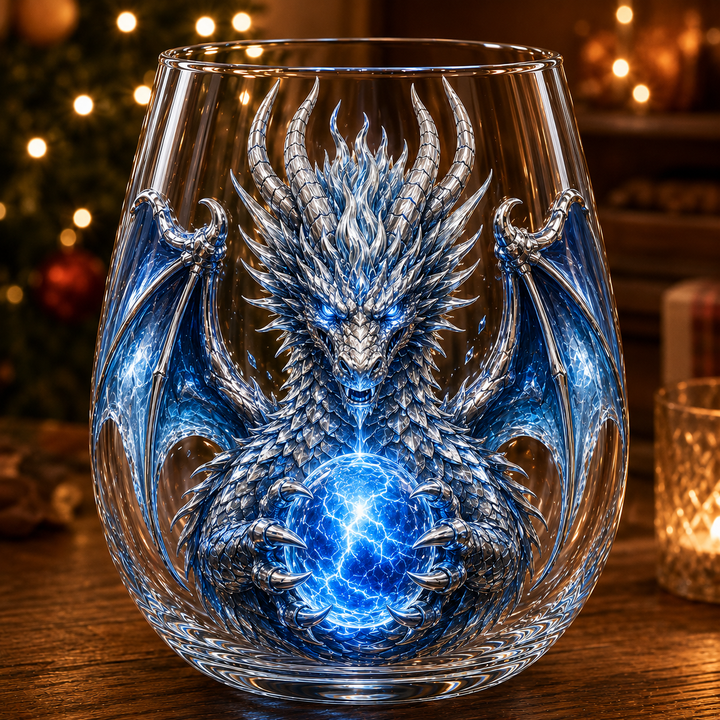 🐉✨ Verre Dragon Mythique 3D – Verre Fantasy en Relief pour Whisky & Décoration 🎁