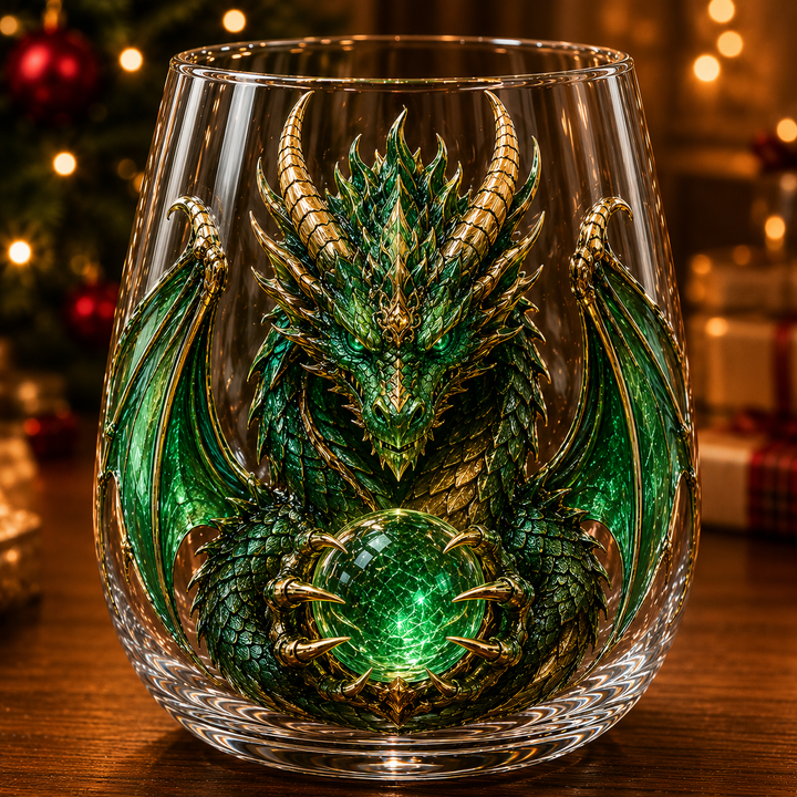 🐉✨ Verre Dragon Mythique 3D – Verre Fantasy en Relief pour Whisky & Décoration 🎁