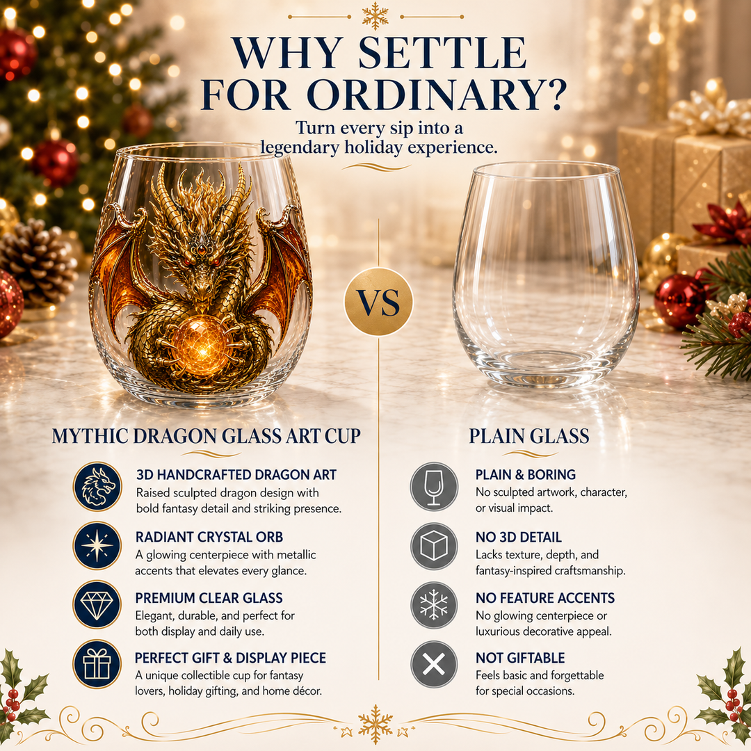 🐉✨ Verre Dragon Mythique 3D – Verre Fantasy en Relief pour Whisky & Décoration 🎁