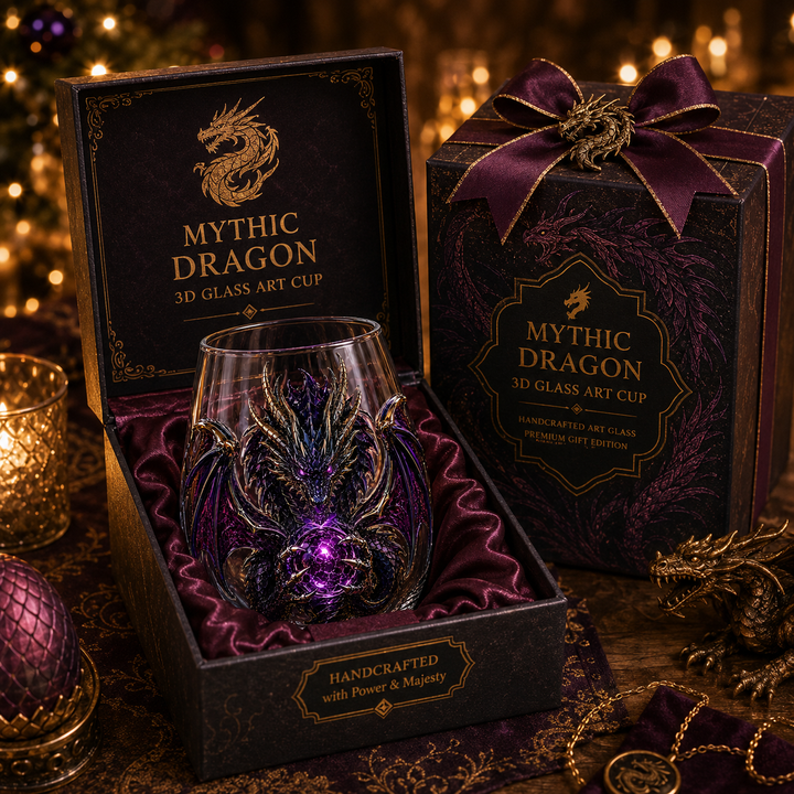 🐉✨ Verre Dragon Mythique 3D – Verre Fantasy en Relief pour Whisky & Décoration 🎁