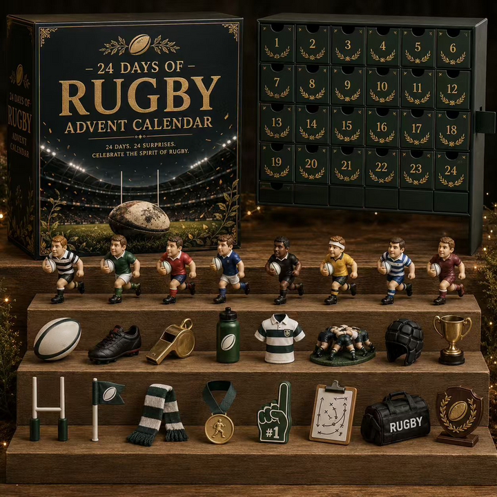 Calendrier de l’Avent Rugby 2026 – 24 Surprises – Cadeau pour Fans de Rugby
