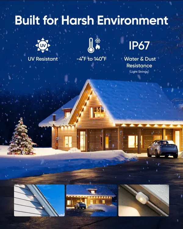 Éclairage LED extérieur intelligent arc-en-ciel permanent ✨
