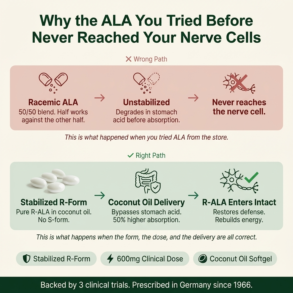 Stabilized R-ALA 600mg - Advanced Nerve Support for Burning, Tingling & Numbness