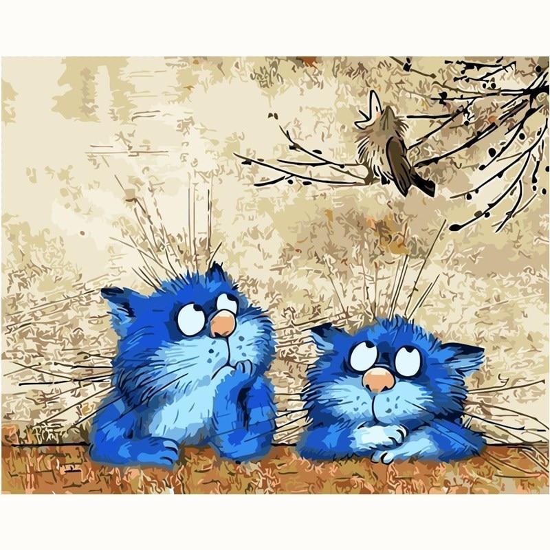 🐱💙 Deux Chats Bleus | Peinture par Numéros 🎨