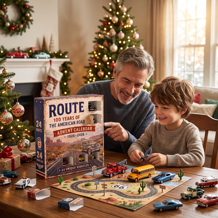 🛣️ Calendrier de l’Avent Route 66 – 24 Jours de Légendes Américaines | Édition Collector 1926–2026 🚗