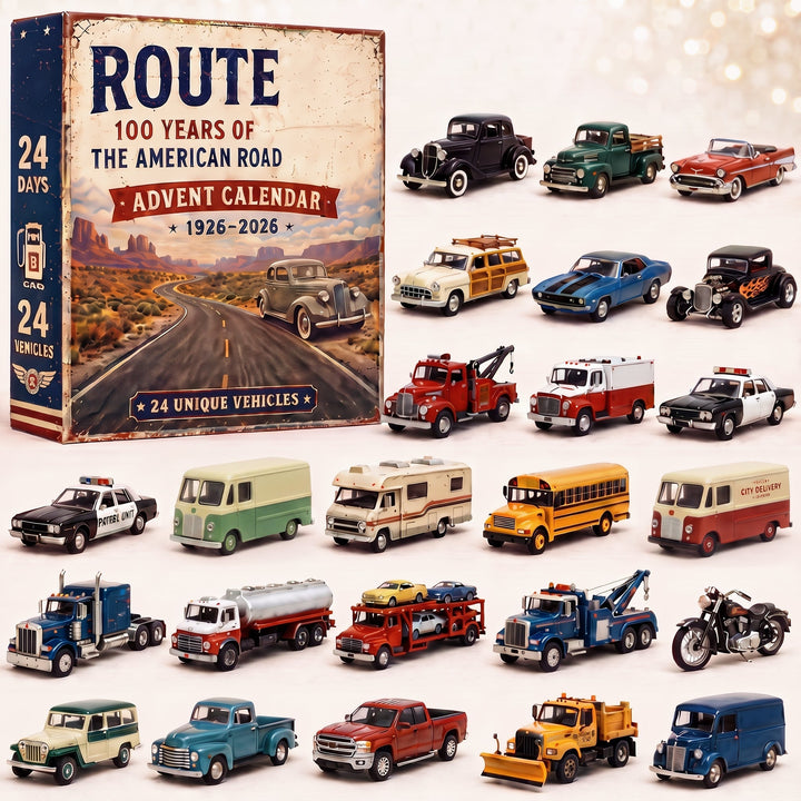 🛣️ Calendrier de l’Avent Route 66 – 24 Jours de Légendes Américaines | Édition Collector 1926–2026 🚗